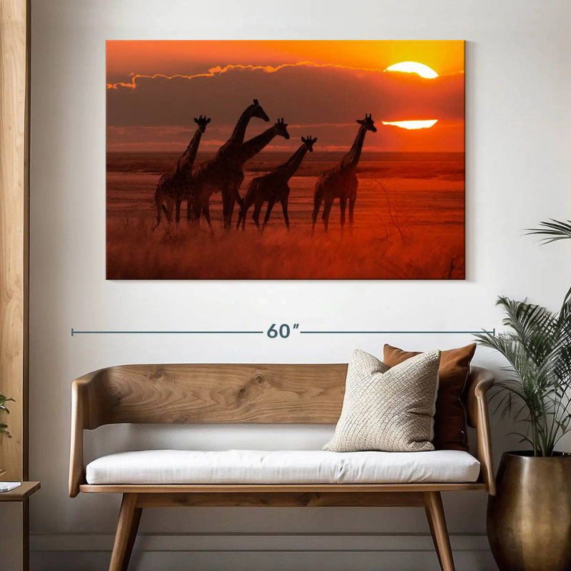 Brampt, girafes d'Afrique itinérantes, H 34 po x l 51 po