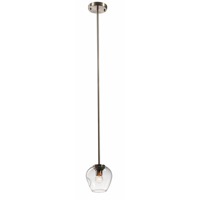 1-Light Single pendant lighting With A Clear Glass Shade