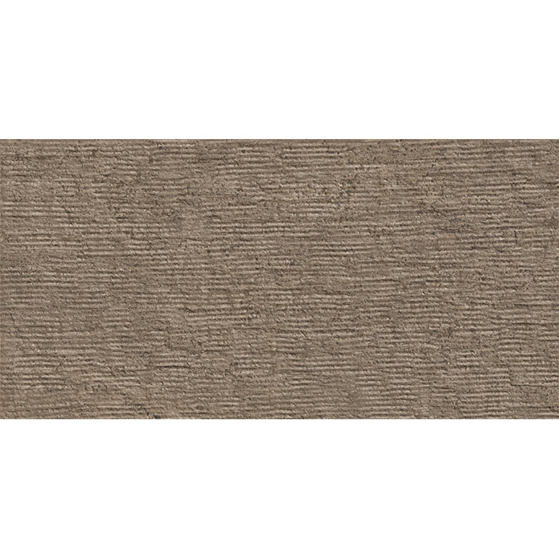 Carreau de porcelaine texturé 24 po x 48 po Modern Travertine, Brun