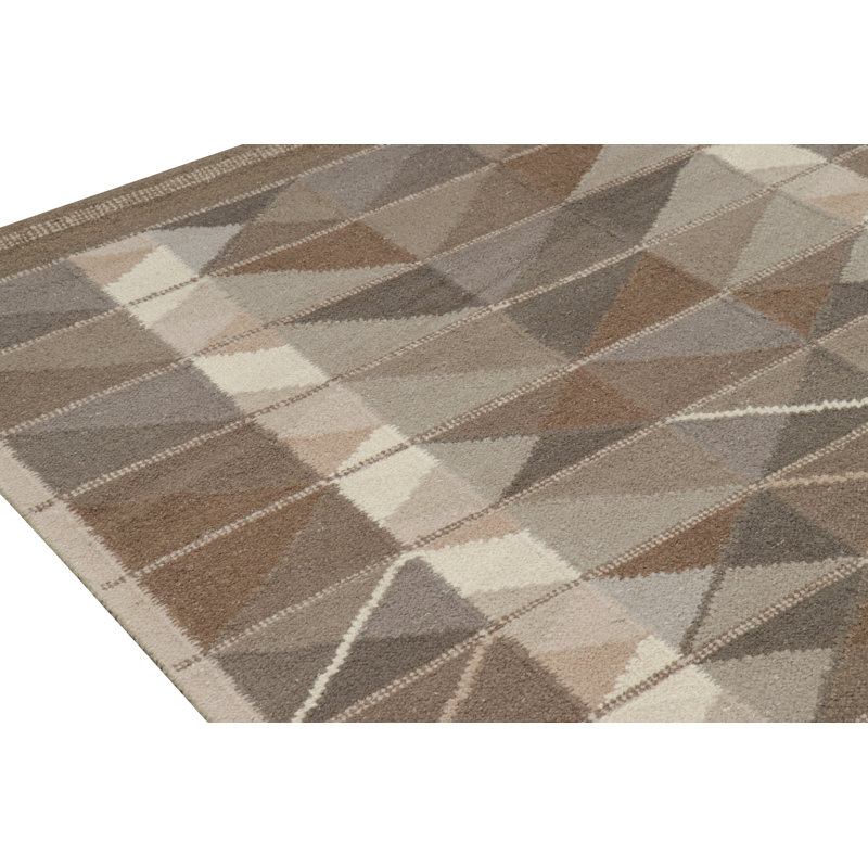 Rug & Kilim’S Oversized Scandinavian Style Rug In Beige-Brown Geometric Patterns