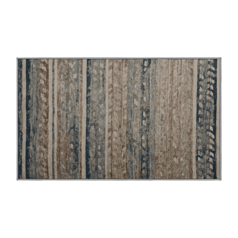 Tapis gris lavable à la machine, Rectangle 6 pi x 9 pi