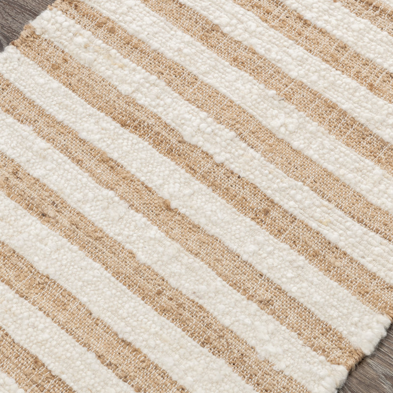 Rhodes Striped Area Rug in Ivory, Rectangle 2' x 3'