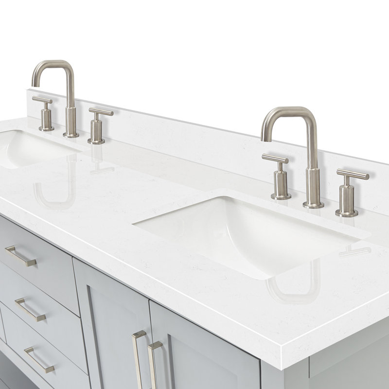 ARIEL Magnolia 72 Double Bathroom Vanity with Top, Rectangular, Gray