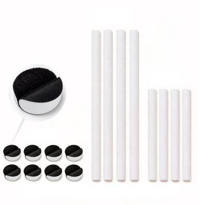 Slipcover Grip Set, Anti-Slip Foam Grip Rods with Hook-and-Loop Fixing Pads for Chair, Loveseat, and Sofa Covers