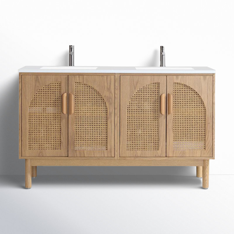 Nara 60" W Double Vanity, Yellow
