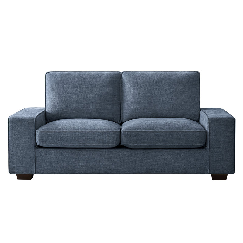 Nickelle 2 Seater Upholstered Loveseat Sofa, Blue