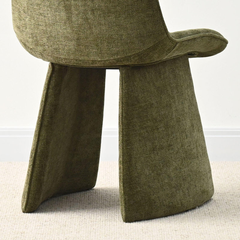 Chaises d'appoint modernes rembourrées avec silhouette incurvée, Vert
