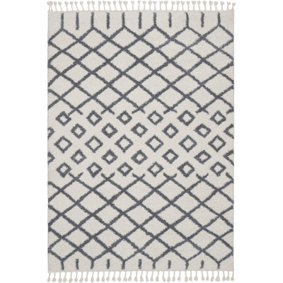 Tapis à poil long gris Calion