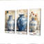 Ensemble de décorations murales «Blue Stately Vases II - Morocco Pottery»-107191139-107191137