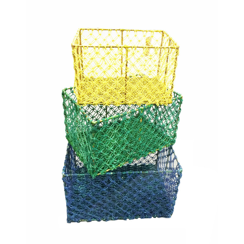 Ensemble de 3 paniers en jute à cadre métallique