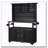 65''H Large Garden Storage Potting Bench with Lockable Wheels, Wood Outdoor Kitchen Island with Stainless Steel top-125528535