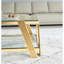 Table basse rectangulaire moderne en acier inoxydable de 47 po de largeur, table basse en verre trempé transparent à deux couches, table centrale avec rangement, pour le bureau à domicile, assemblage facile-1921910675