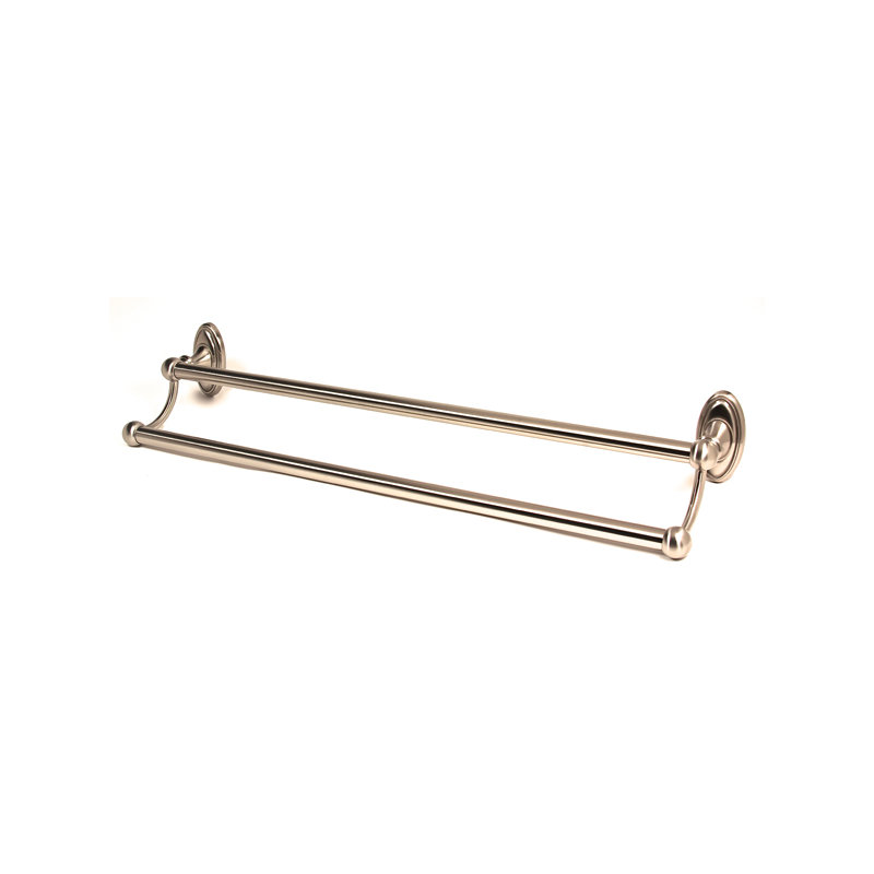 Classic Traditional Double Towel Bar, Satin Nickel