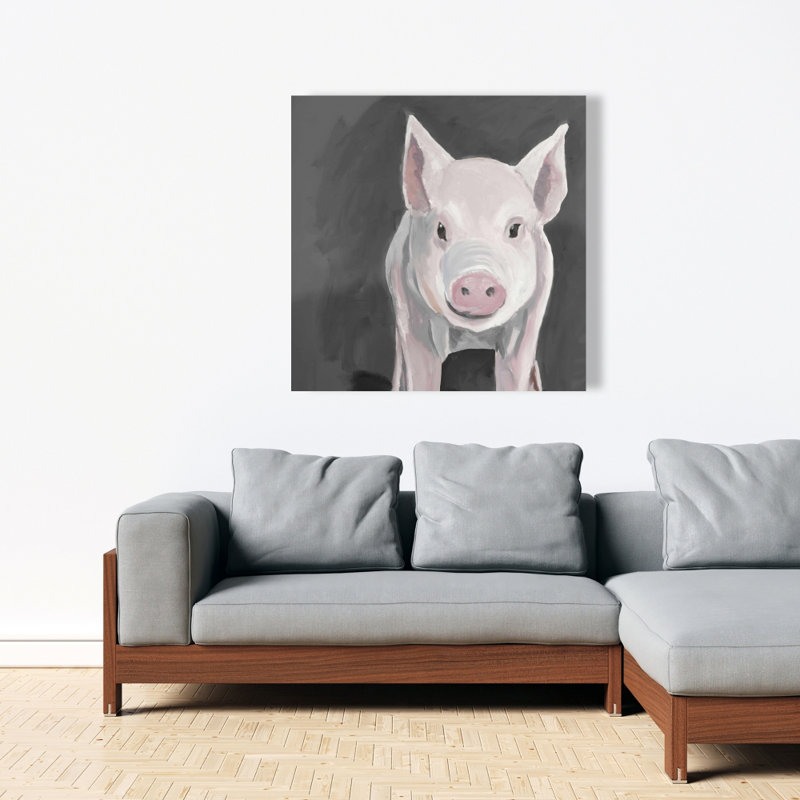 Petit cochon porcelaine - Toile d'animaux de ferme pour la maison