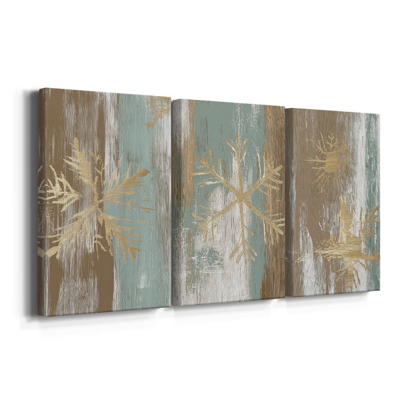 Christmas Holiday Art CLXVII - Toile tendue avec châssis sur mesure - 3 pièces, H 27 po x l 54 po