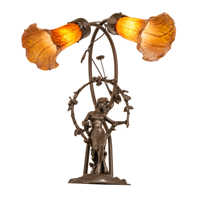 Trellis Girl Lily Table Lamp, Amber