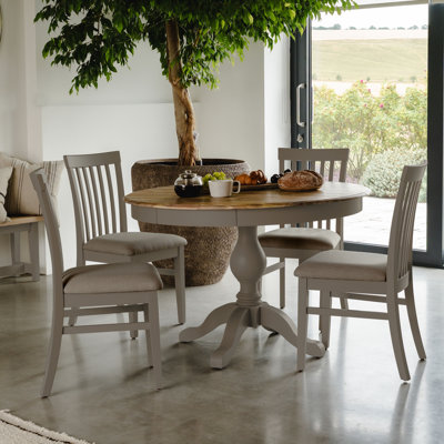 Bayou Round Solid Wood Top Dining Table
