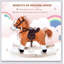 Cheval à bascule en peluche pour enfants avec sons réalistes pour le jeu interactif et le développement des habiletés motrices