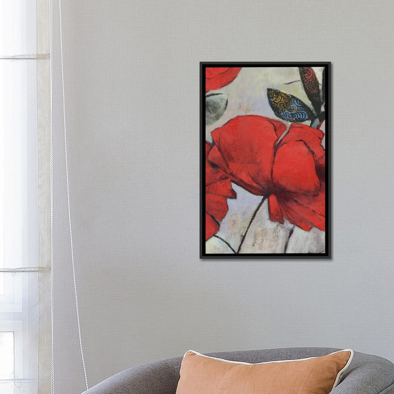 « red dépilament i », reproduction sur toile, H 26 po x l 18 po x P 1,5 po, Toile encadrée noire, Pas de tapis