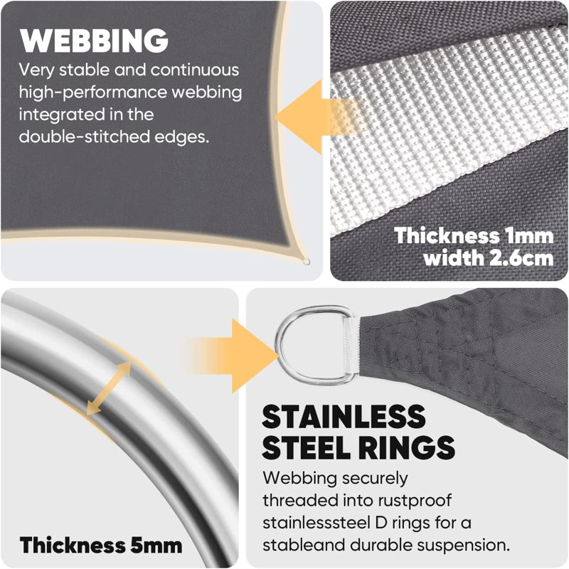 2m x 4m Rectangular Shade Sails