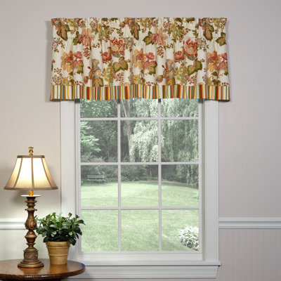 Luxuriance Traditional Cotton Floral Straight Valance with Band