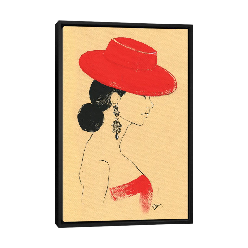 « ralph lauren red », impression sur toile, H 26 po x l 18 po x P 1,5 po, Toile avec cadre noir