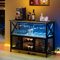 Curio Mini Bar Cabinet on Wheels (Moonshine White, Matte Finish