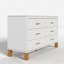 Commode double 6 tiroirs, pieds modernes en bois massif pour chambre d'enfant - Blanc-130491900