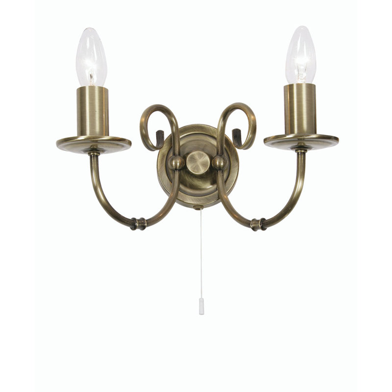 Bonifacio Candle Wall Light, Antique Brass