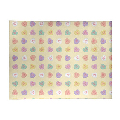 Tapis jaune/rouge/mauve zone fait main