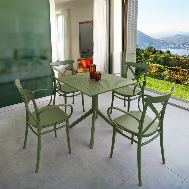 Table de salle à manger Farrah, Vert olive, 31.5'' W x 31.5'' L x 29.5'' H, Non