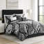 Ensemble de courtepointe en coton 6 pièces avec coussins décoratifs 6 pièces noir