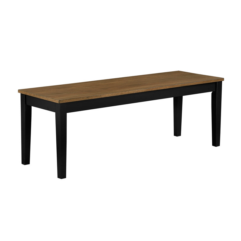 2-Tone Black Brown Finish Bench Modern Farmhouse Wooden Furniture 1Pc