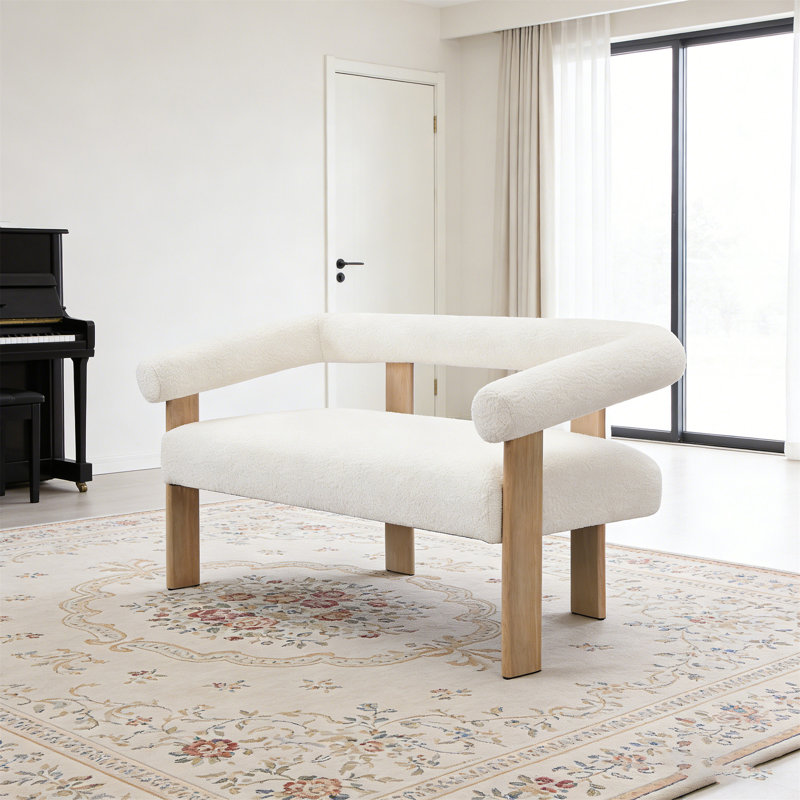 Causeuse ronde avec accoudoirs, Beige