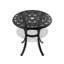 Ensemble de 3 meubles de patio en fonte d'aluminium, noir, coussins de couleur aléatoire pour repas en plein air, chaises empilables, table ronde avec trou pour parasol, Glad Time.