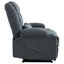 Causeuse inclinable en tissu bleu avec deux repose-pieds manuels et porte-gobelets