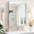 Husai Recessed or Surface Mount Aluminum Frameless Medicine Cabinet With Mirrored Door and Adjustable Shelves-408647447-408647402
