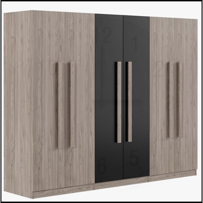 Élégante garde-robe en bois avec plusieurs options de rangement pour la chambre à coucher