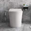 Toilette intelligente avec couvercle et siège ouverts avec capteur de pieds, contrôle des boutons, veilleuse, protection contre les fuites, bouton latéral avec plusieurs commandes, télécommande, chasse d'eau automatique, écran blanc