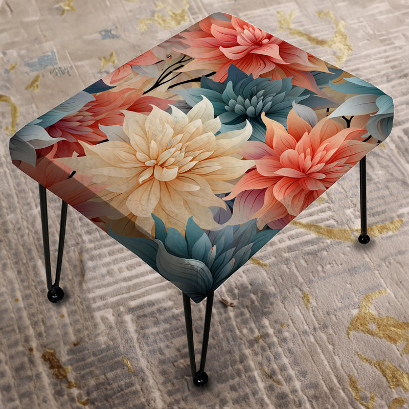 Multicolore floral géométrique Harmony - Repose-pieds rectangulaire floral