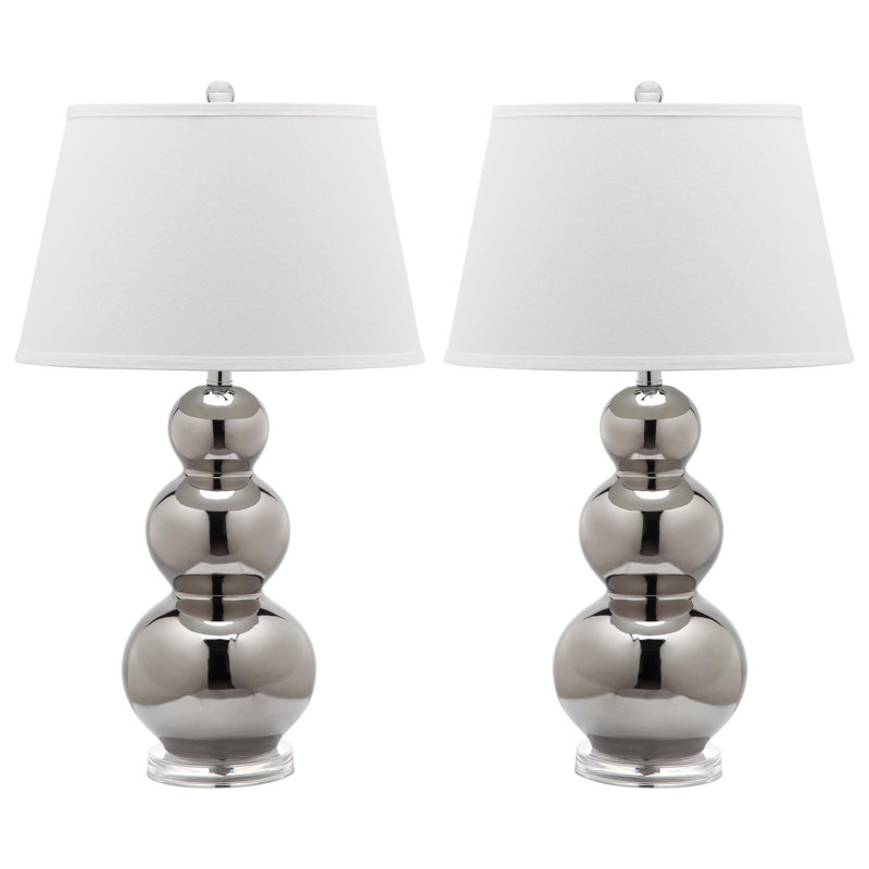 Dearious Ceramic Table Lamp, Silver
