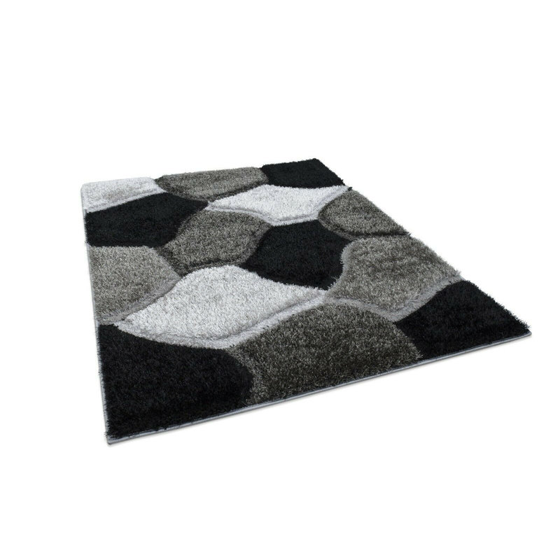Holleman Geometric Shag Area Rug, Rectangle 60 x 110cm