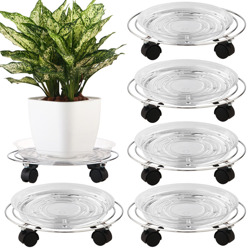 Mohatter Plant Stand, Black, 11.8" H x 11.8" W x 2.56" D