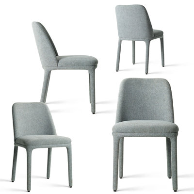 19.5" Seat Height Upholstered Fabric Dining Chair (Set of 4)