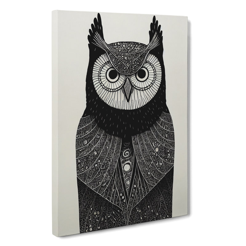 Adorable Owl - Print, Wrapped Canvas, 50cm H x 35cm W x 3cm D, No Matte