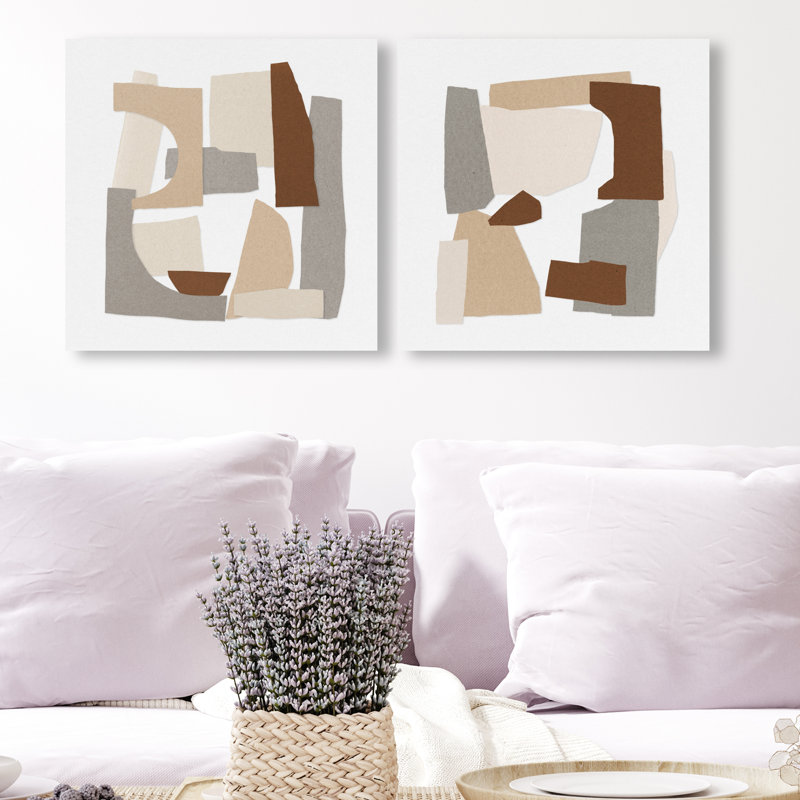Broken Vase Set Abstract Canvas Print by Oliver Gal, Black Frame, 12 x 12, 16" H x 16" W, Gallery Wrapped