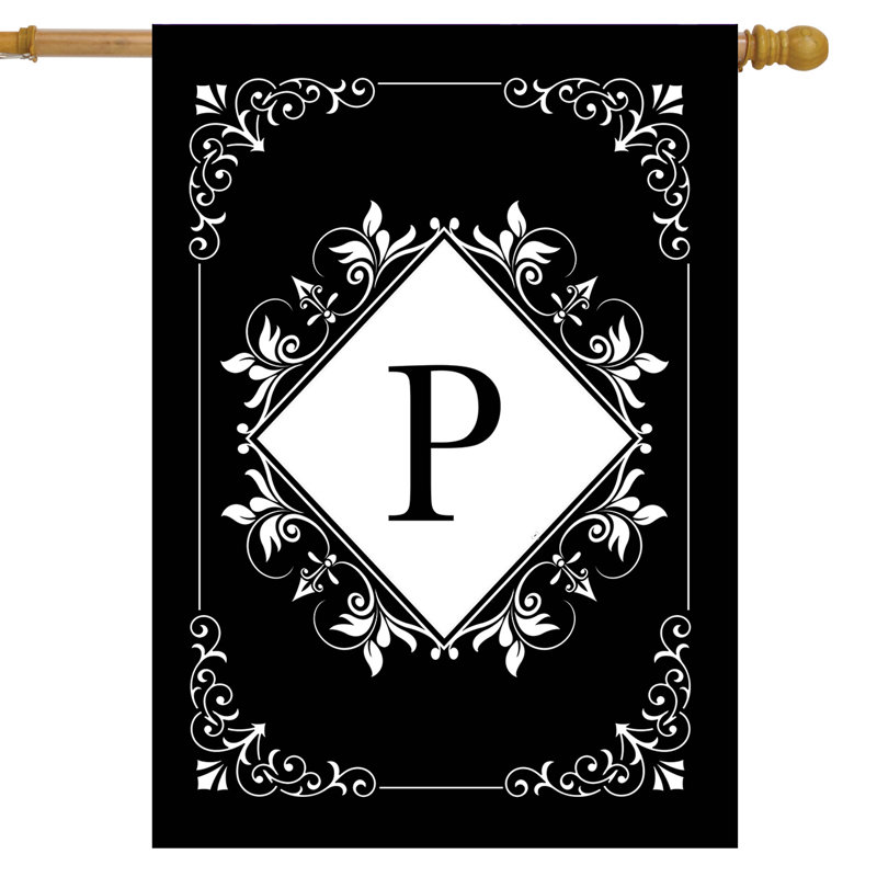 Black And White Monogram P House Flag