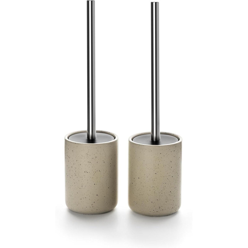 Toilet Brush And Holder Set Freestanding Deep-Cleaning Toilet Bowl Cleaner Brush, Stainless Steel Handle, Sturdy For Storage, Easy To Clean, Non-Scratching, Rust-Proof 2 Pack