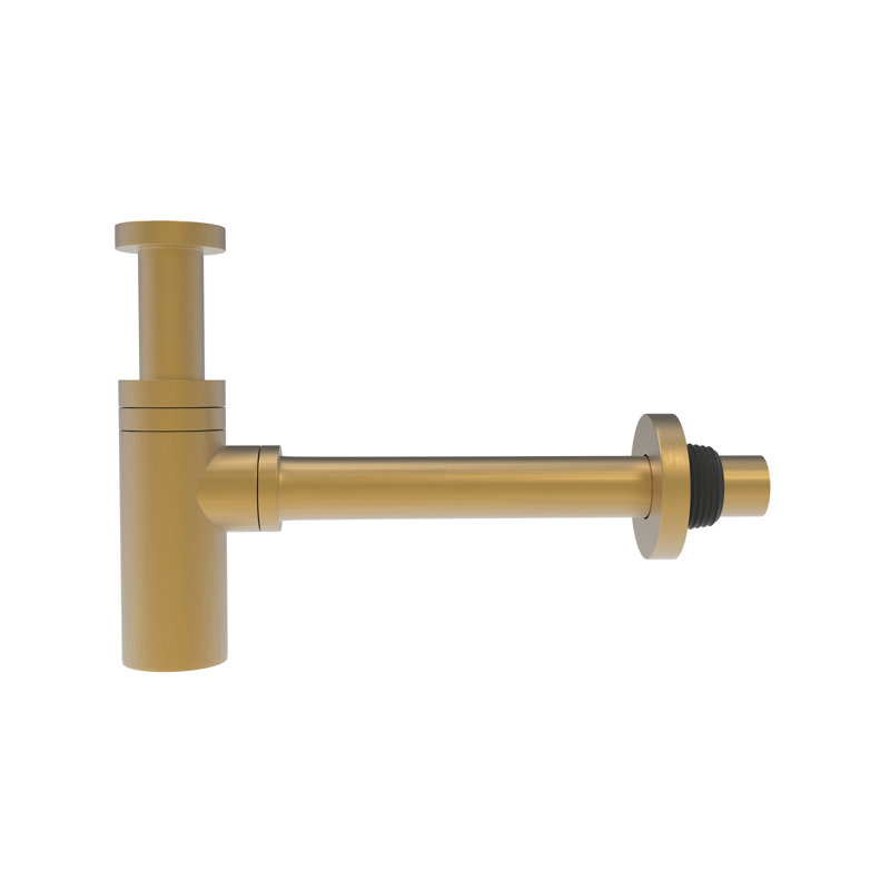 Modern Extendable Round Bottle P Trap with 1.5" Drain Opening, Brushed Gold