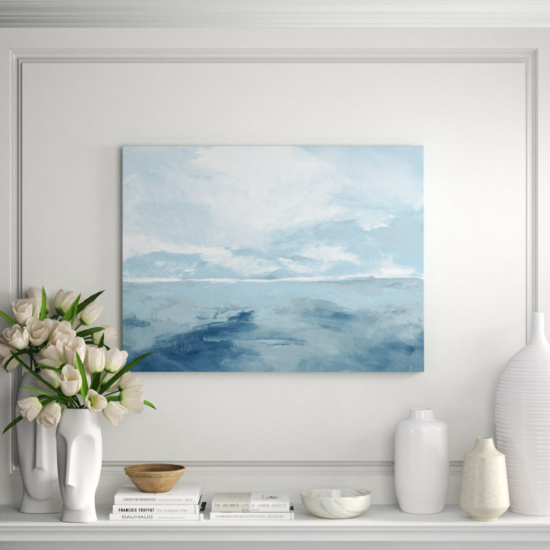 Cloudy Coast I Print by Barclay Butera, Image Brush Gel, 36" H x 48" W